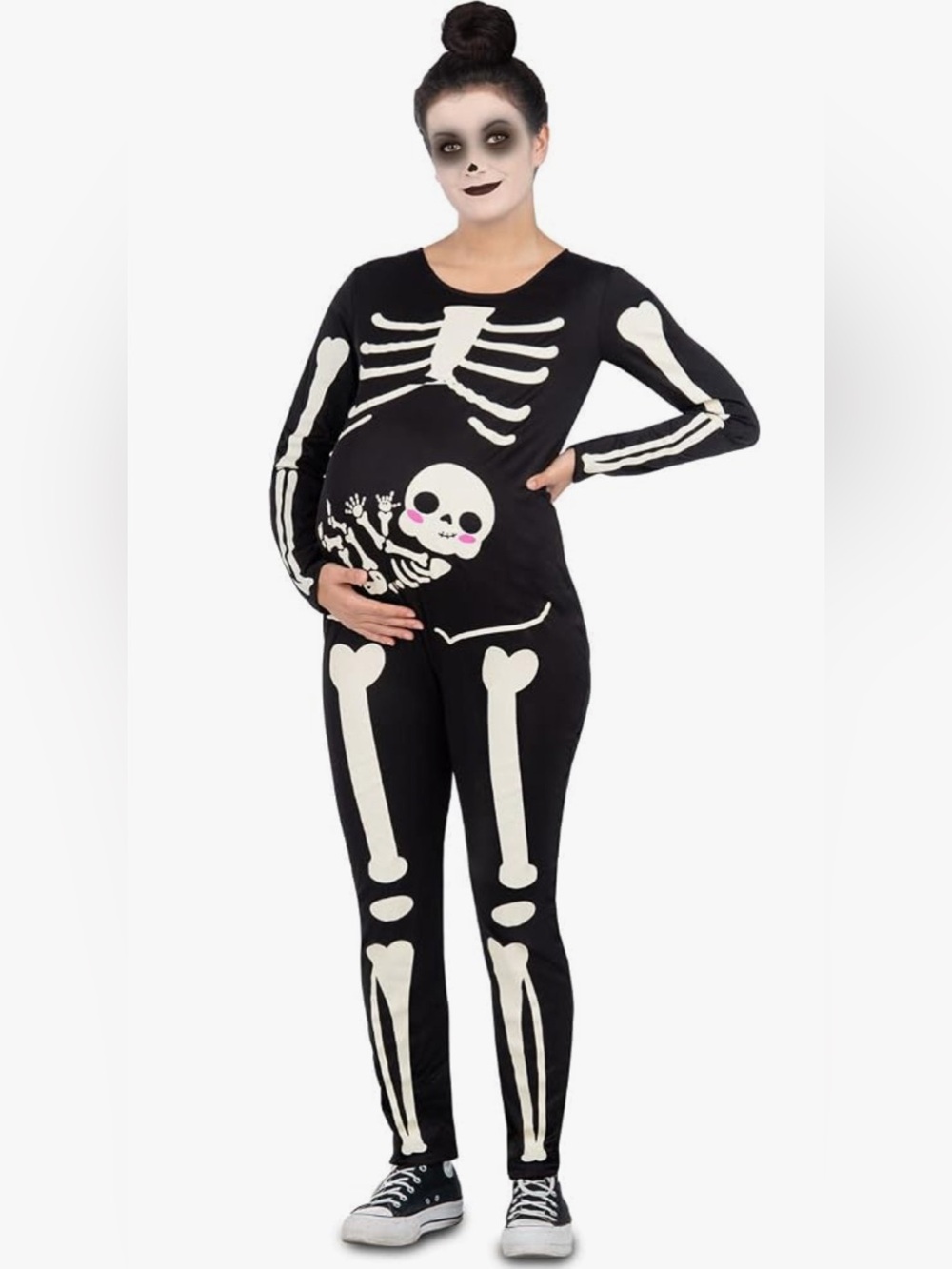 Maternity Skeleton costume with Baby Skeleton Print